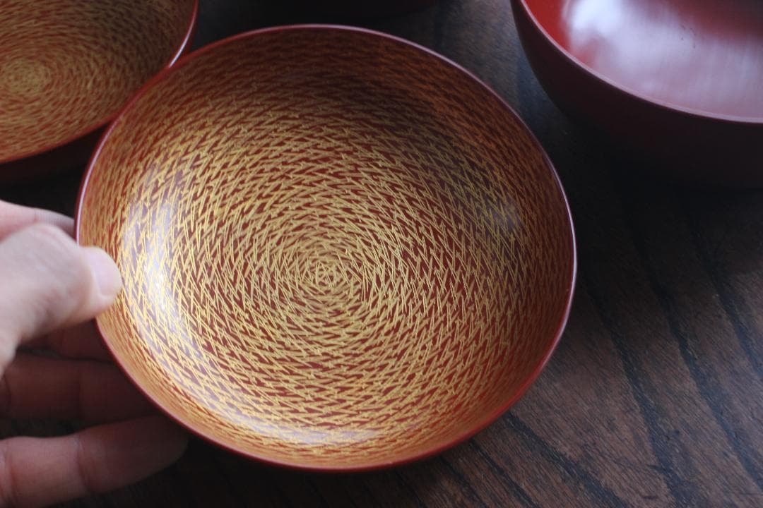 時代逸品！上質朱漆に極上松葉蒔絵の映えるお椀2点（検輪島塗雑煮椀煮物椀