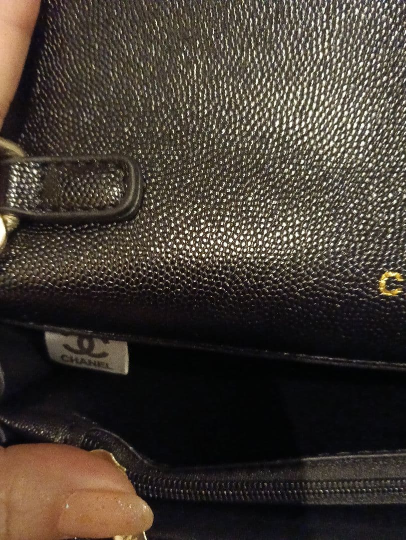 CHANEL ブラック キルティング 　 チェーンウォレット