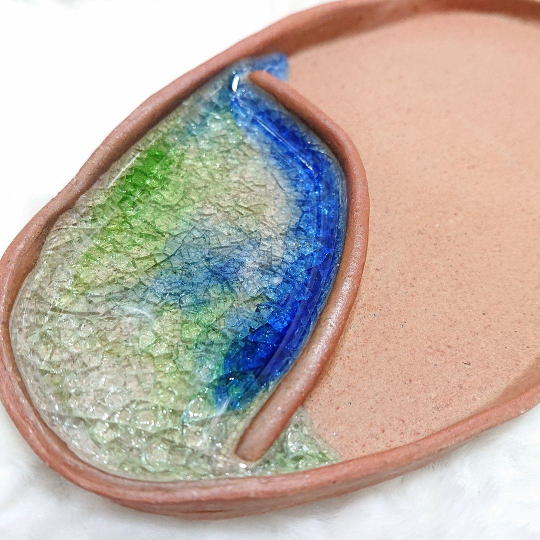 【2456】ガラスプレート…備前焼