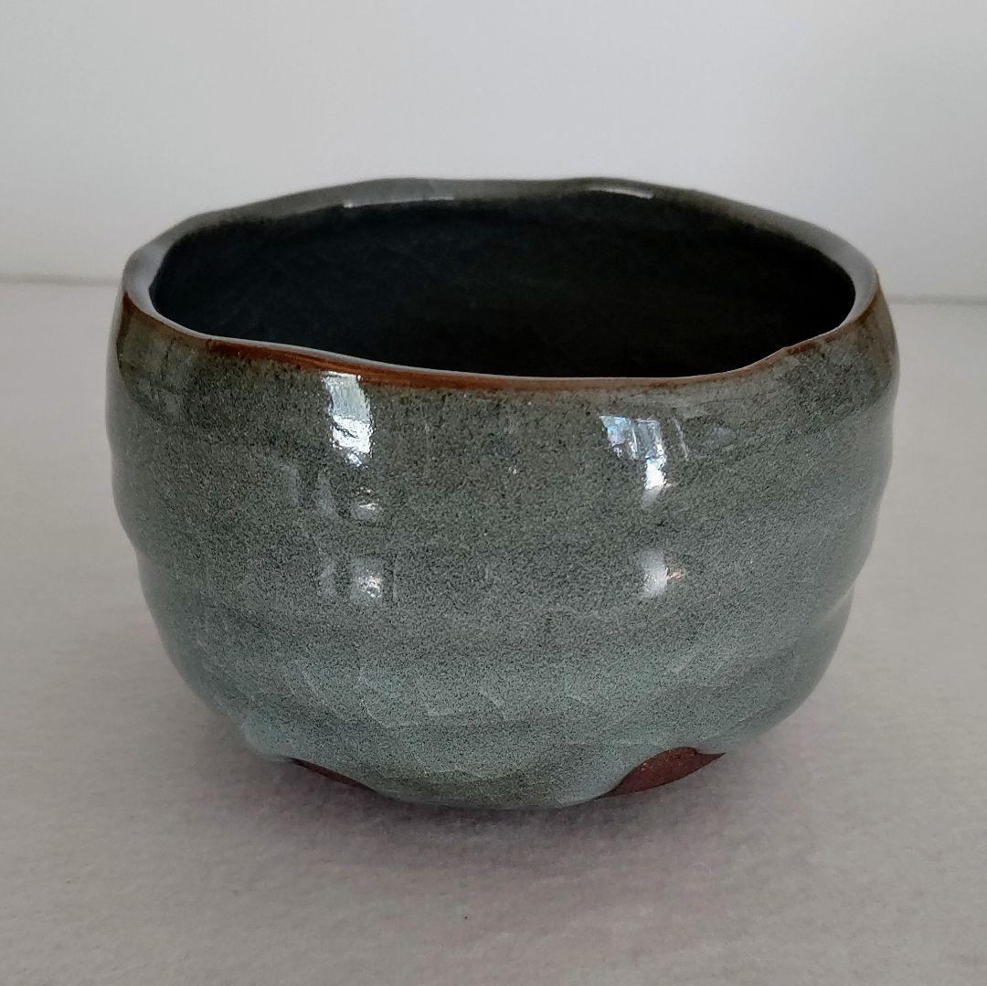 【共箱付】 美濃青瓷茶碗 作家「林隆一郎」