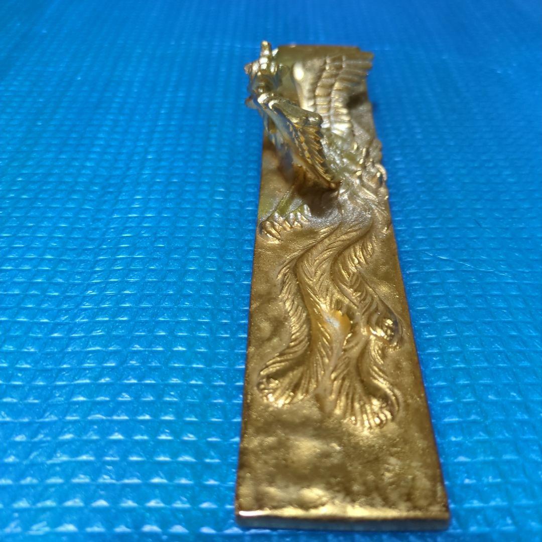 鳳凰彫刻 金属製 工芸品、二上元威作、文鎮
