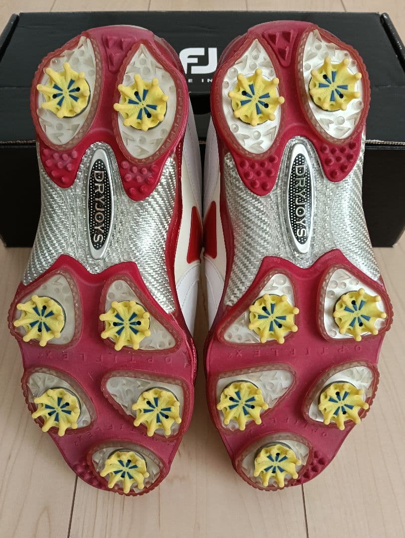 FootJoy ゴルフシューズ DRYJOYS ホワイト/レッド　25.5cm