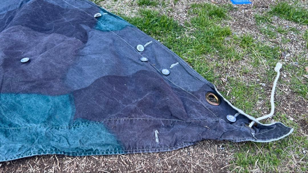 スウェーデン軍 三角 軍幕 USED コットン④