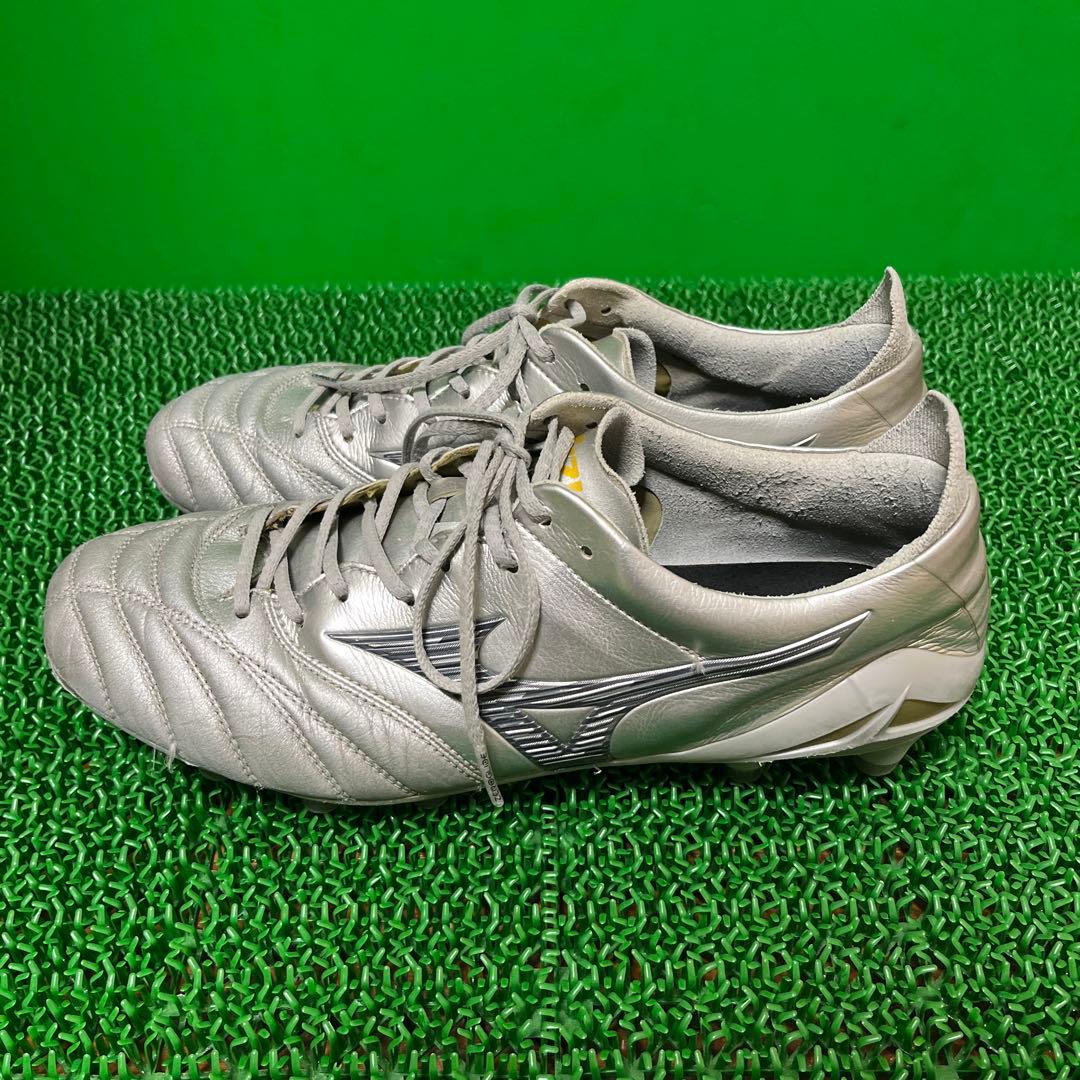ミズノ サッカースパイク モレリアネオ 4 JAPAN(シルバー×ネイビー)