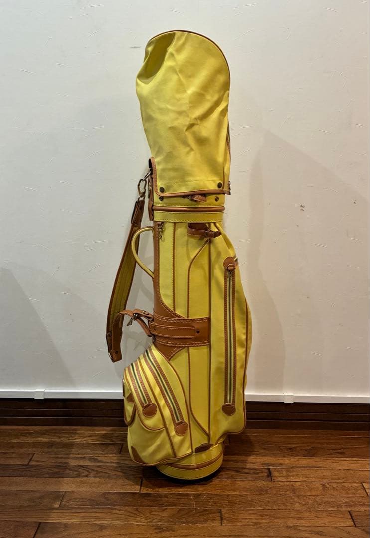 ゴルフバッグ・ゴルフキャディバッグ　カバー付トラサルディ　黄色