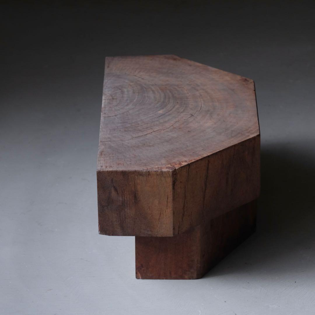 欅材 古い花台　展示台 座卓 サイドテーブル ローテーブル 古家具 アンティーク