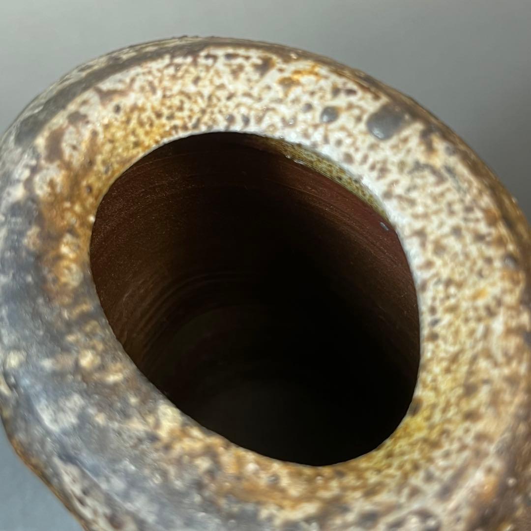 ス*ト様 新歓嗣 伊賀耳付花入 花瓶 花器 共箱 共布