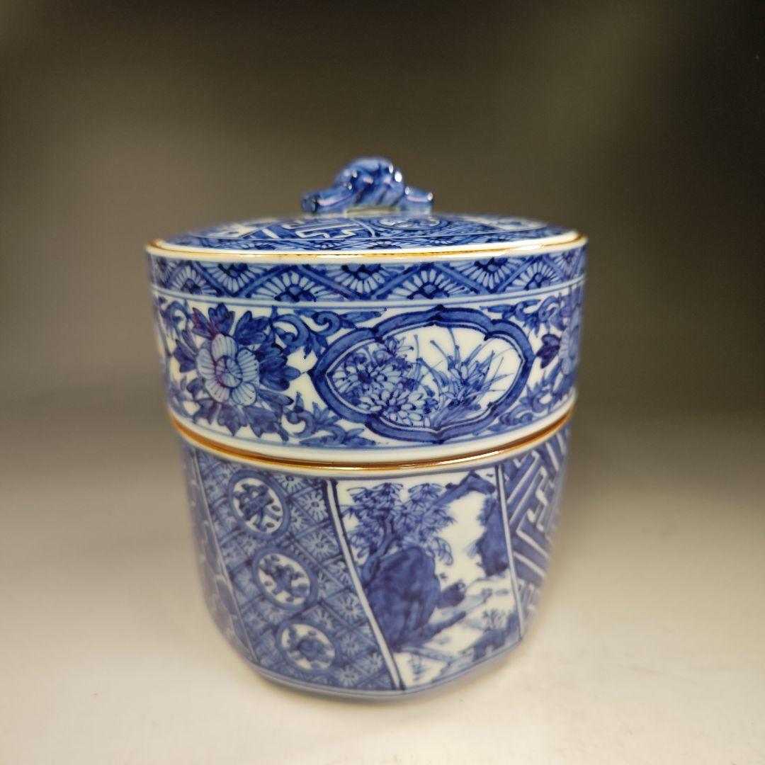 イ364 皆具『平安昭阿弥造』『祥瑞切り立腰捻　台子皆具　共箱』茶道具　染付