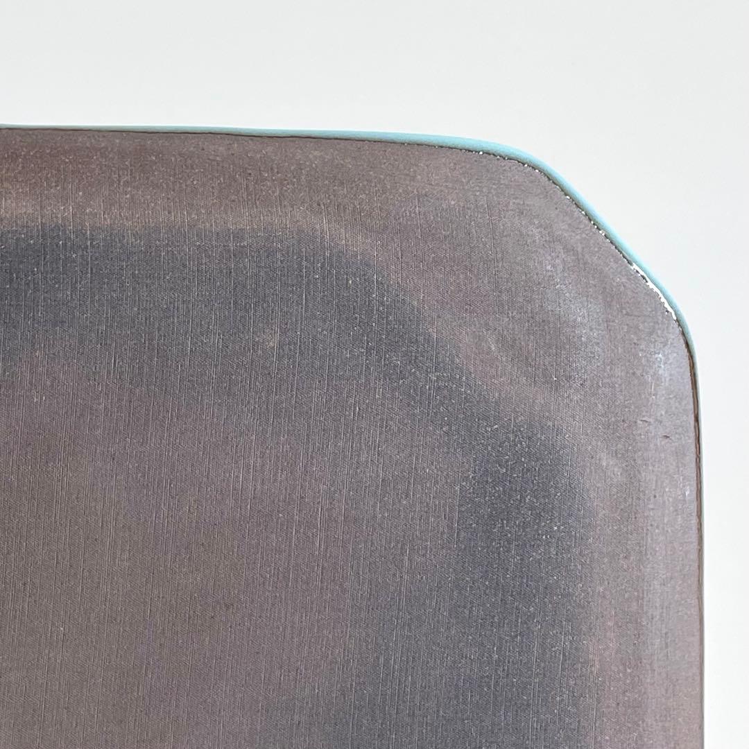 福島善三 鈞窯 角皿 22cm 人間国宝 本人銘 小石原焼 ちがいわ窯 青磁