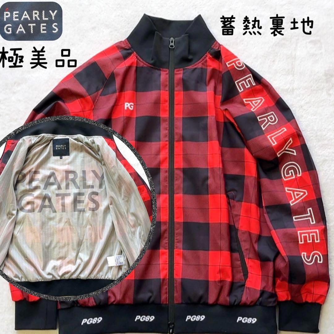 極美品　近年　パーリーゲイツ　蓄熱裏地　スニード　ジャケット　チェック　レッド