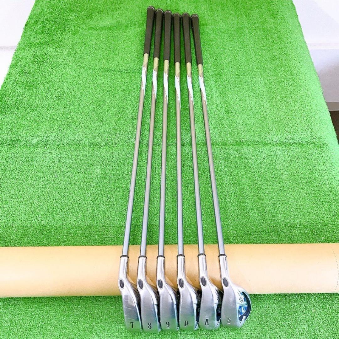 テ19★キャロウェイ X-22 豪華6本レディースアイアンセットL ライトブルー