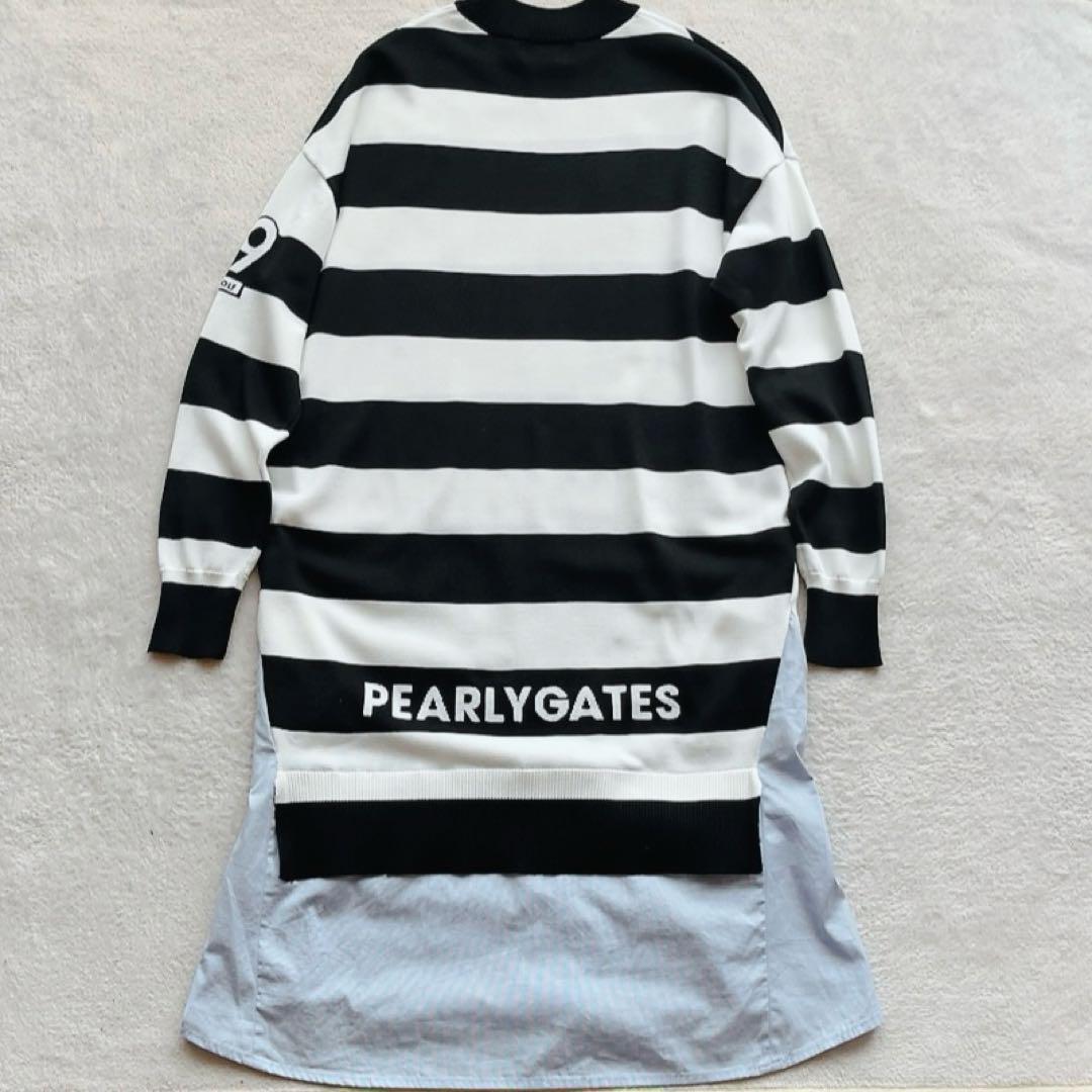 極美品　パーリーゲイツ　近年モデル　ワンピース　ボーダー　シャツ　モックネック