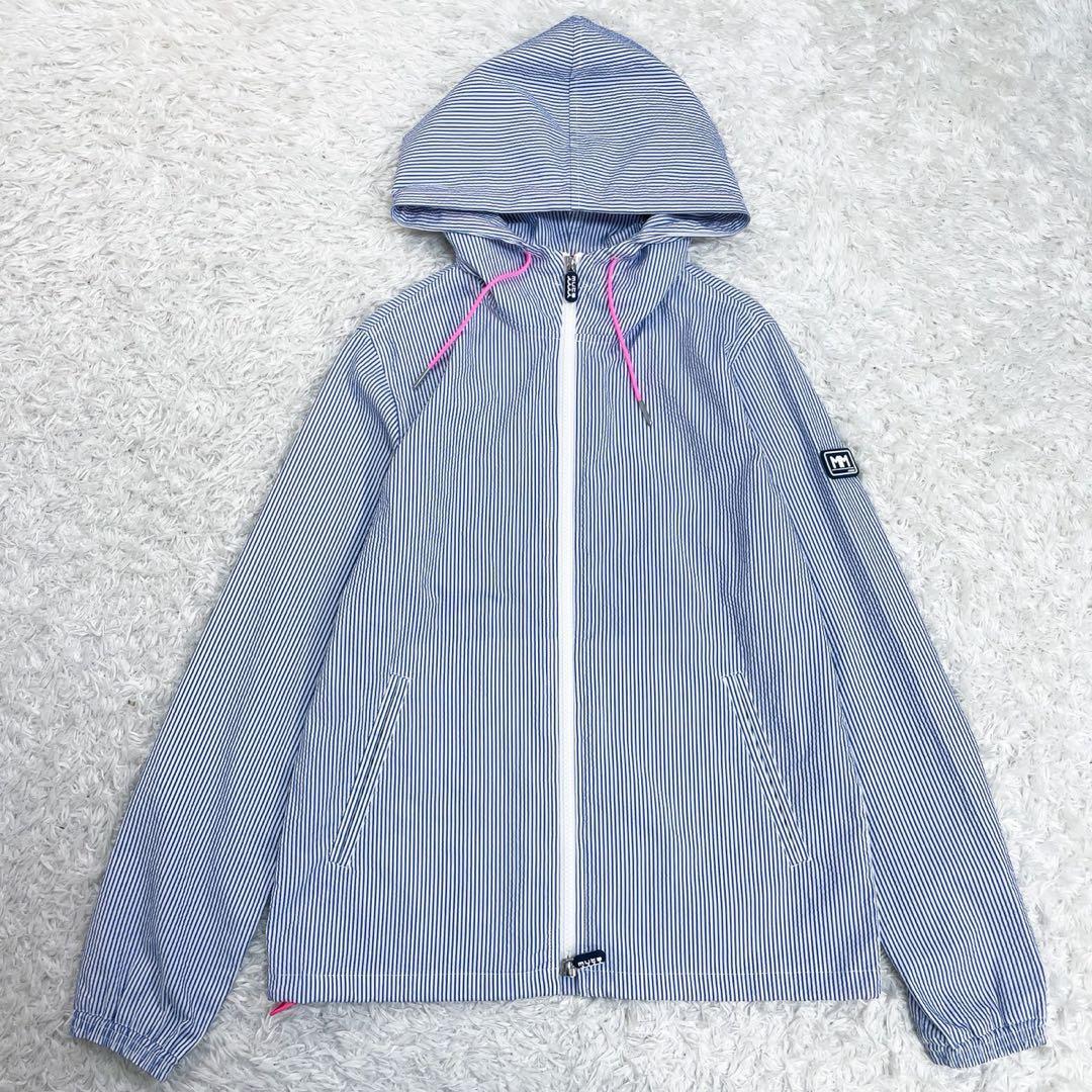 【極美品✨現行】ムータマリン シアサッカー パーカー ロゴプリント ゴルフウェア