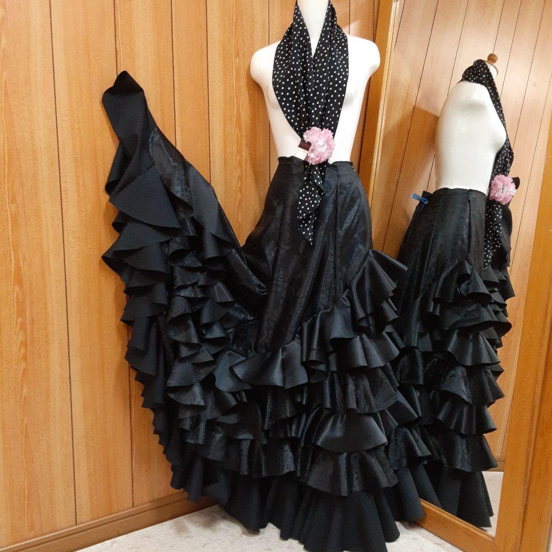 フラメンコ衣装　☆ファルダのみ　＊ブラックファルダ＊