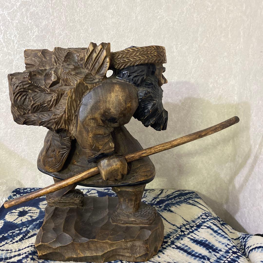 木彫　アイヌ　カムイセイクル　民芸　木彫熊