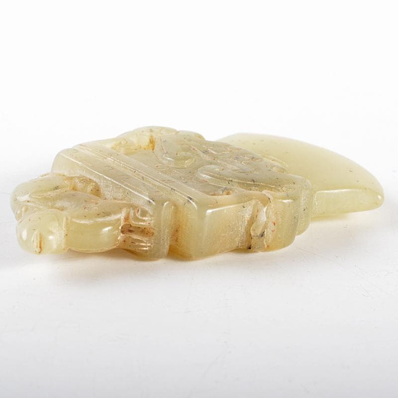 中国　玉石彫刻　神獣　玉器　玉壁　玉飾　玉珮　M　R5555