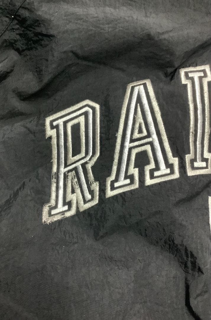 新品　80s 90s RAIDERS ウォームアップジャケット 黒/灰色