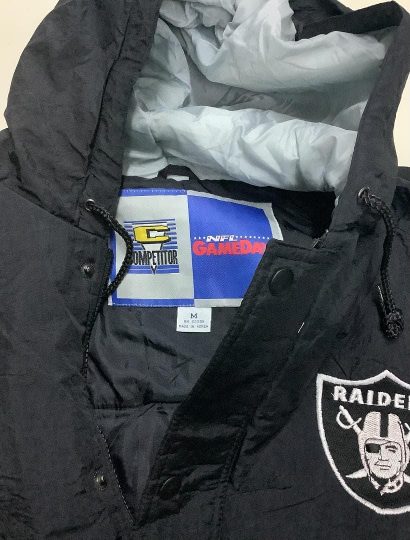 新品　80s 90s RAIDERS ウォームアップジャケット 黒/灰色