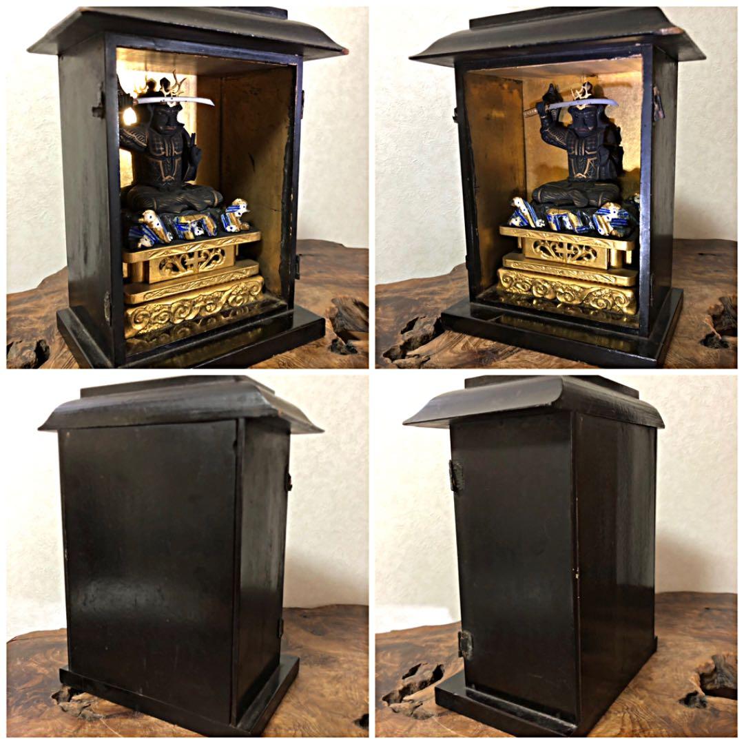 仏教美術 隠れキリシタン 彩色 妙見菩薩像木彫色 仏像 厨子