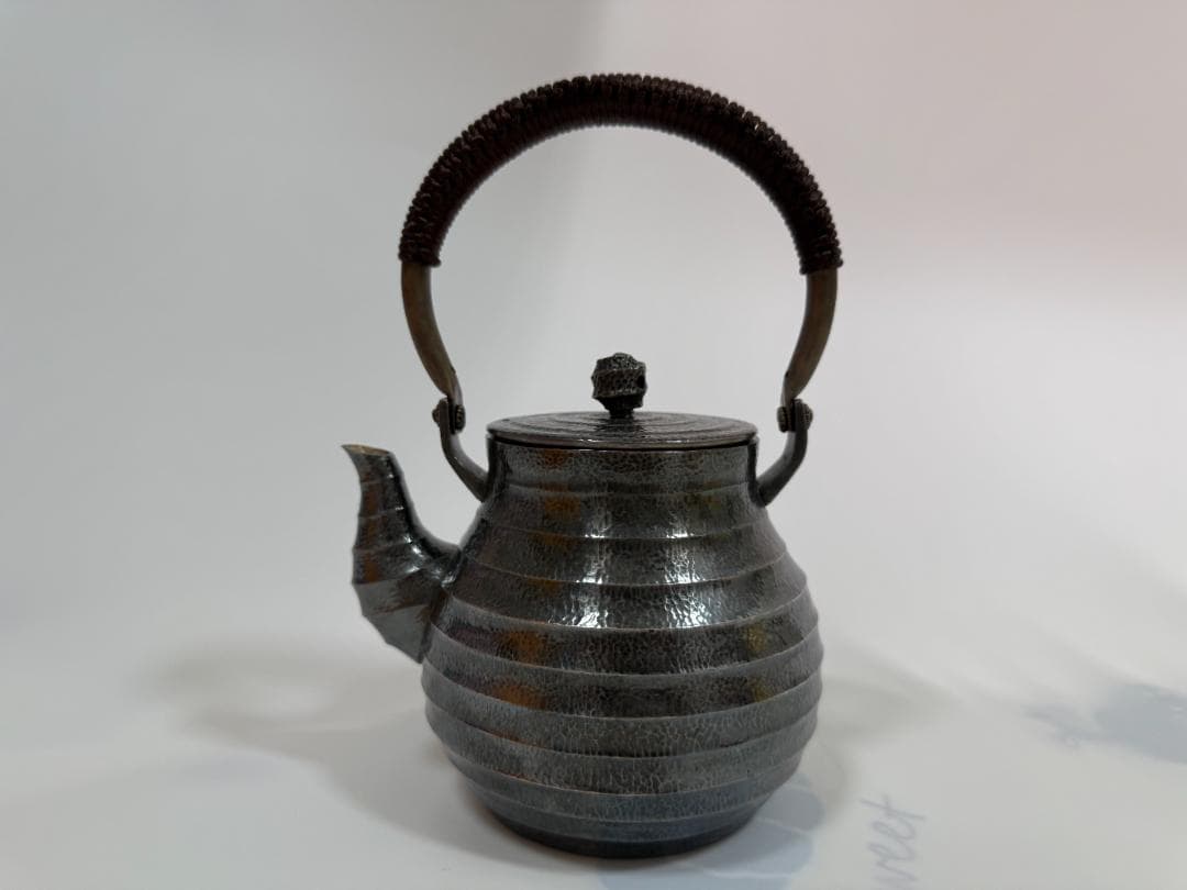 純銀製 芋頭紋 湯沸 銀瓶 煎茶道具 重さ679ｇ
