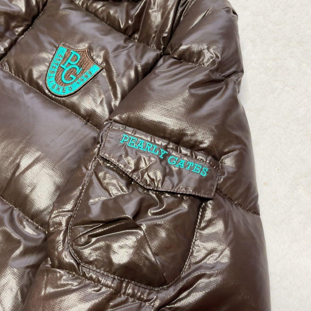 極美品　パーリーゲイツ 2way　ダウン　ジャケット　ベスト　軽量　ブラウン