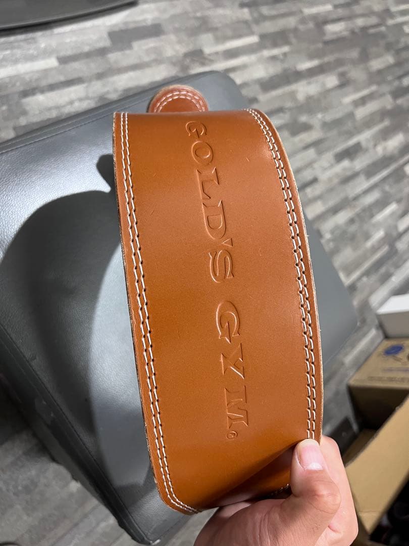 GOLD'S GYM レザーパワーベルト Lサイズ