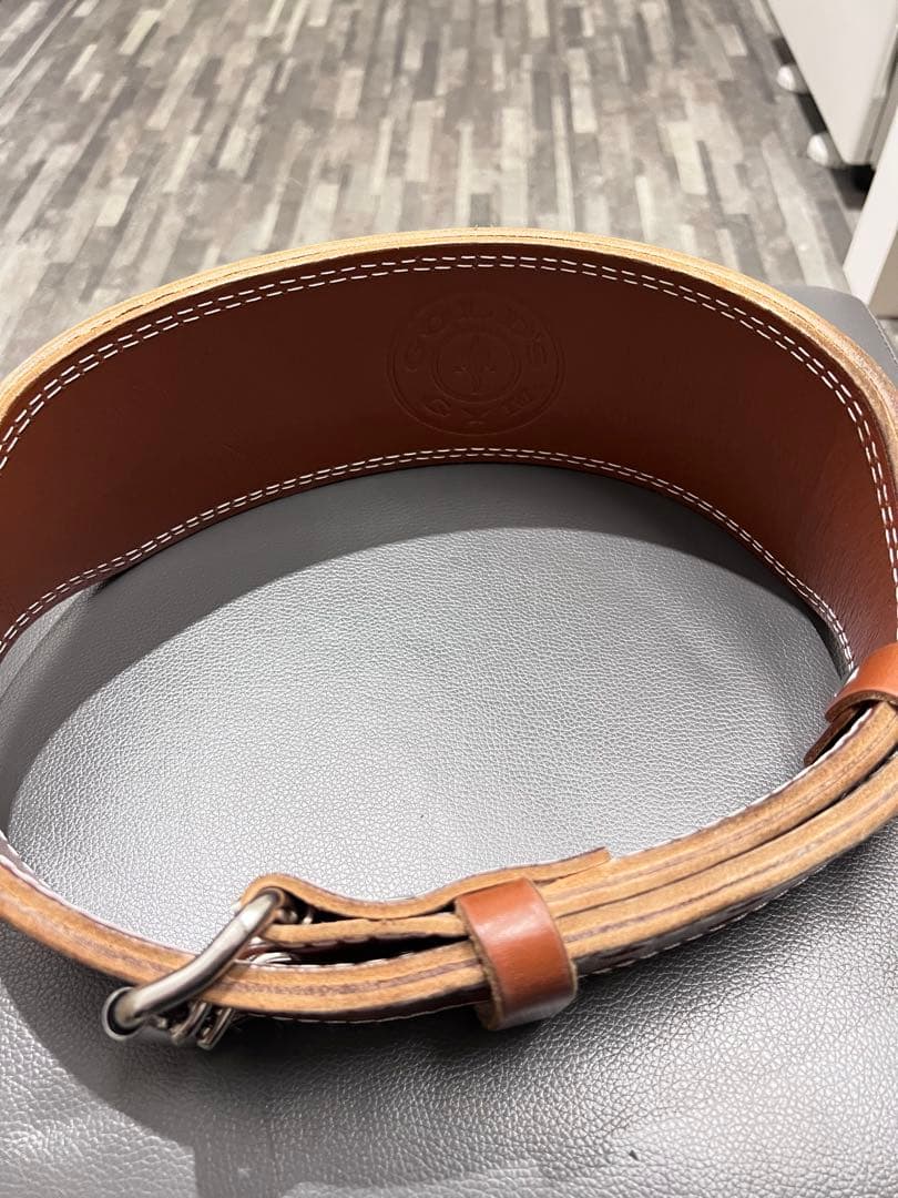 GOLD'S GYM レザーパワーベルト Lサイズ