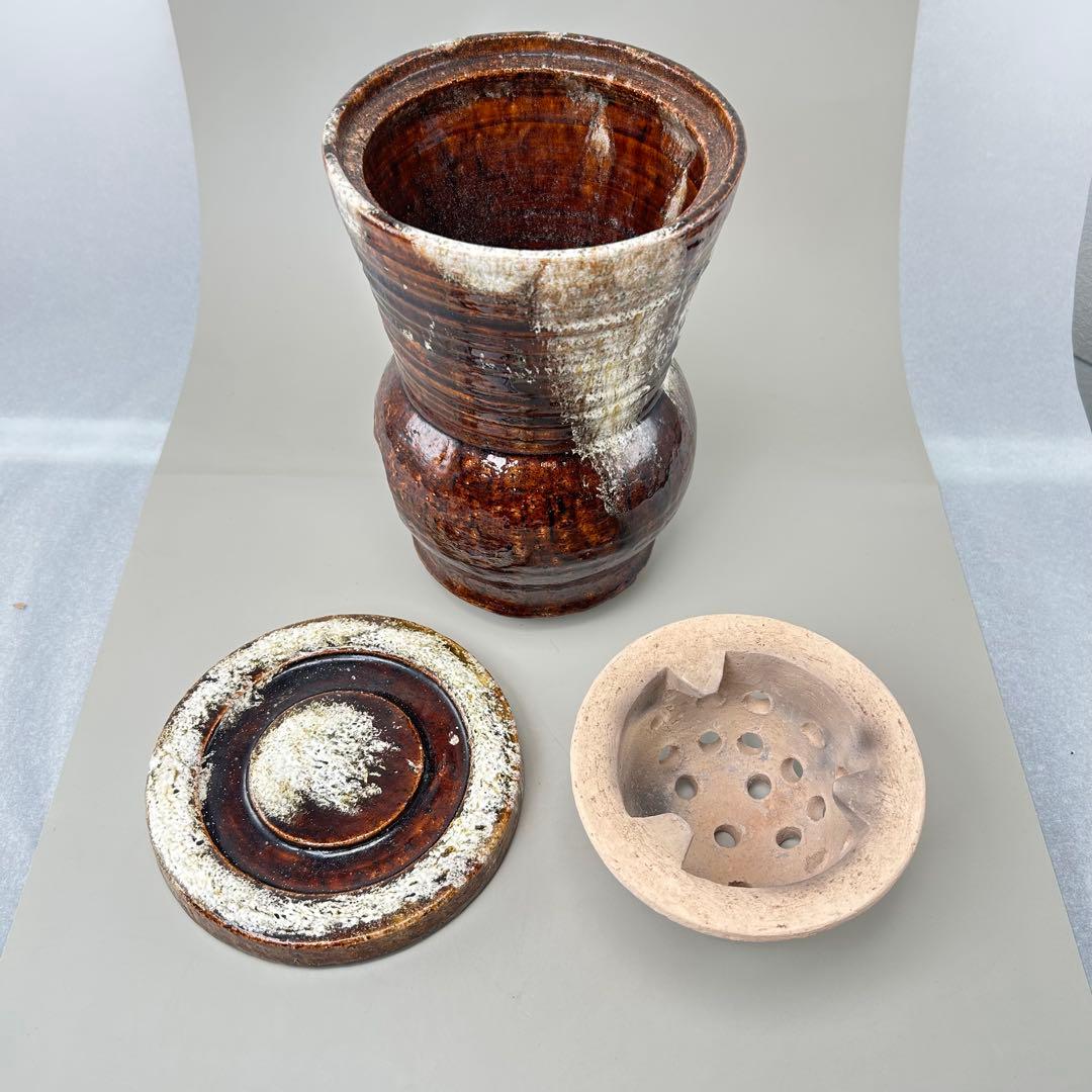 B023涼炉 小豆島 神懸焼 室井香悦 造 涼爐 茶道具 煎茶道具