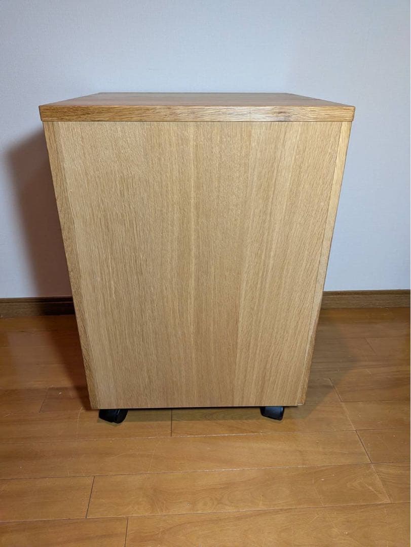 ■送料込■無印 MUJI 無垢材デスクキャビネットワイド オーク材脇机引出し収納