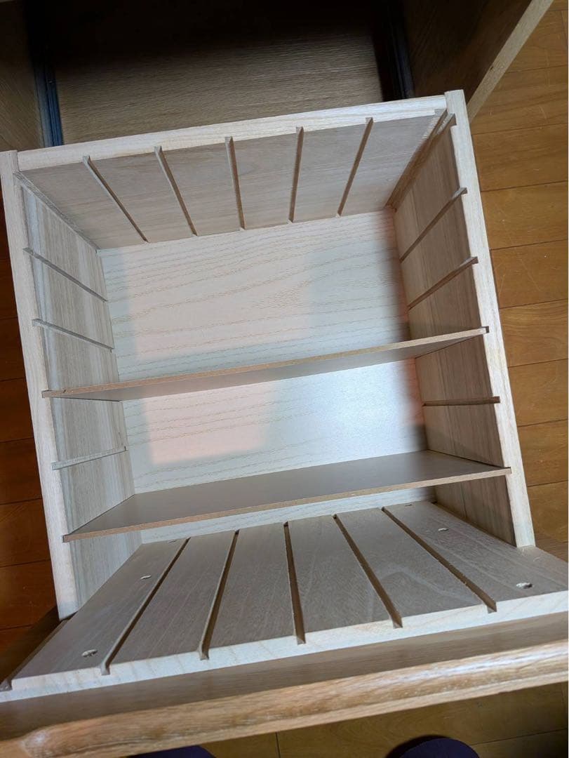 ■送料込■無印 MUJI 無垢材デスクキャビネットワイド オーク材脇机引出し収納