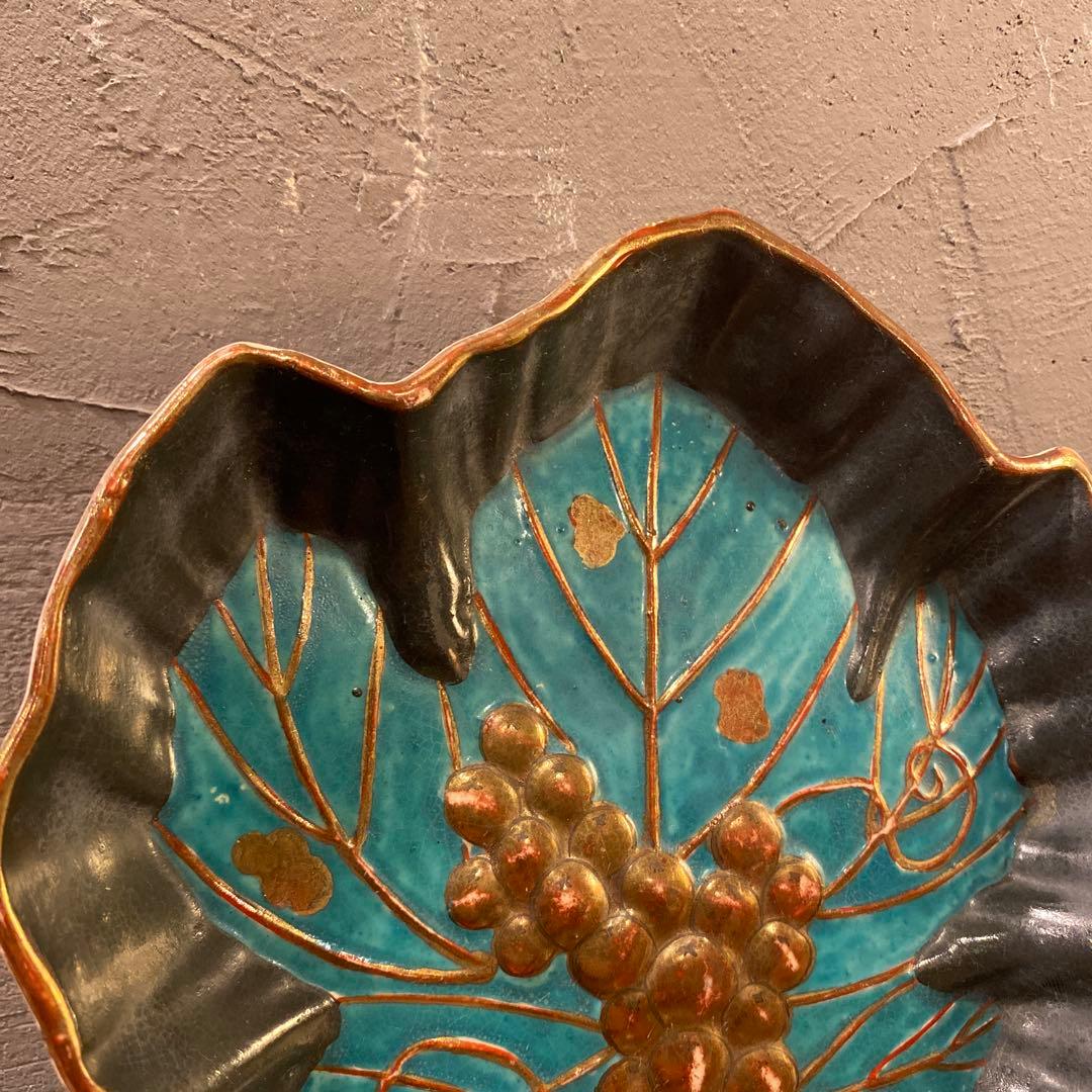 時代物 骨董品 九谷焼 リーフ型プレート 器 皿 稀少 コレクション