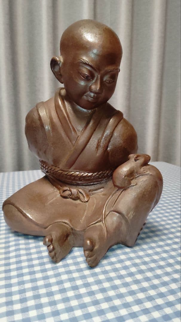 水墨画・雪舟「涙で鼠を描く」日本六古窯・備前焼■岡山県総社市宝福寺■作家物、陶印