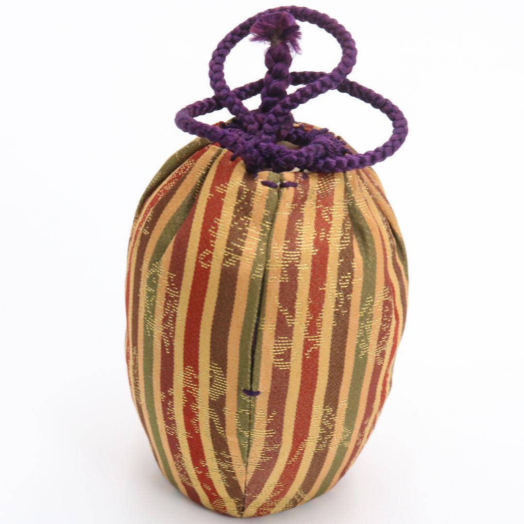 元永彰一作 高取焼 耳付茶入 細縞金春金襴仕覆付 濃茶器 茶道具　V981