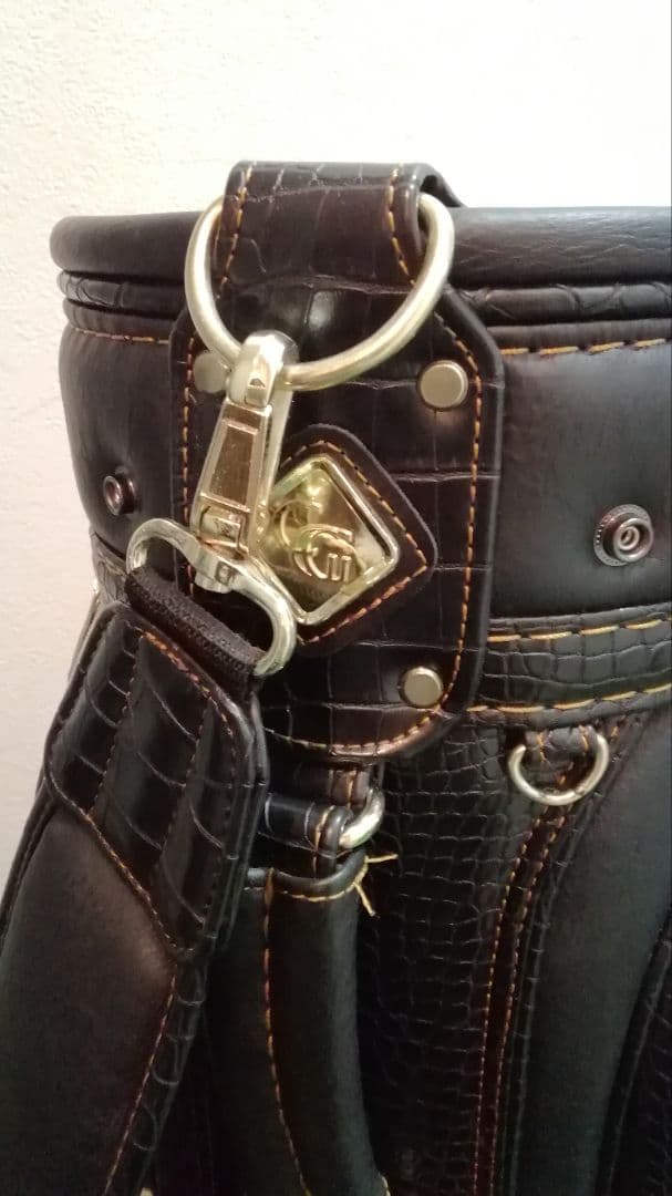 CORAGIO コラッジオ　ワニ柄 キャディバッグ　ブラック　型押し