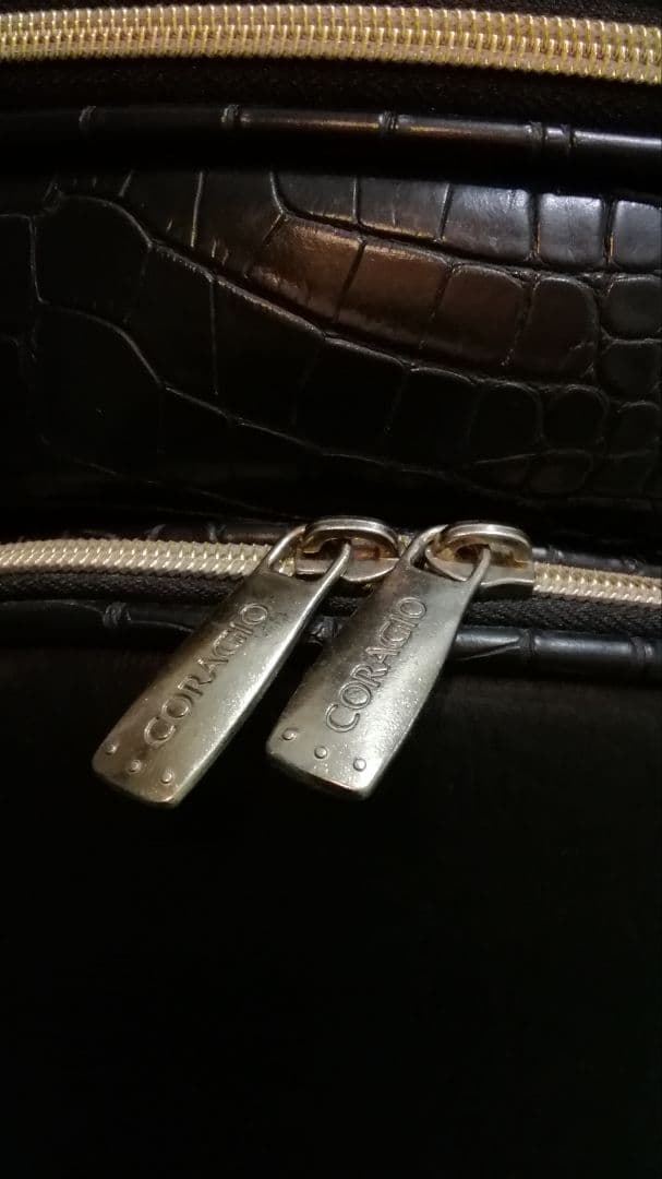 CORAGIO コラッジオ　ワニ柄 キャディバッグ　ブラック　型押し