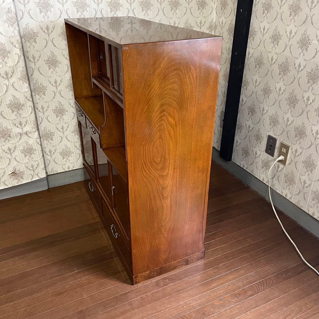 【アンティーク】木製 茶箪笥 水屋箪笥 飾り棚 キャビネット 食器棚 古民家