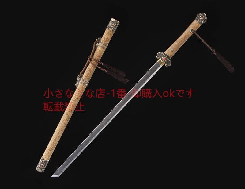 百花唐横刀銅装花梨木百錬模様鋼 古兵器 武具 刀装具 日本刀 模造刀 居合刀