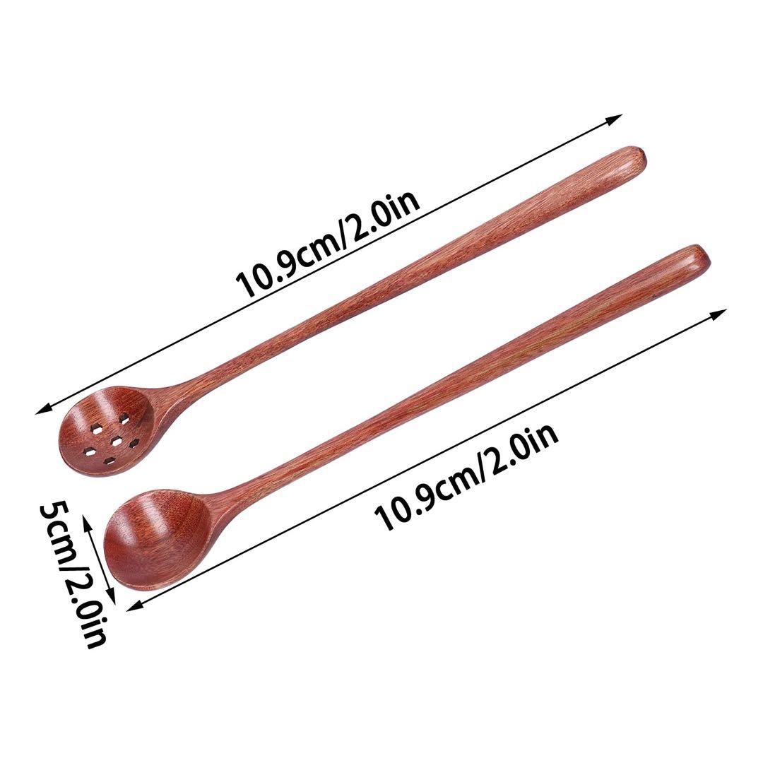 スロット付きスプーン、再利用可能な木製スプーン 湖釣り、キャンプ、ハイキング