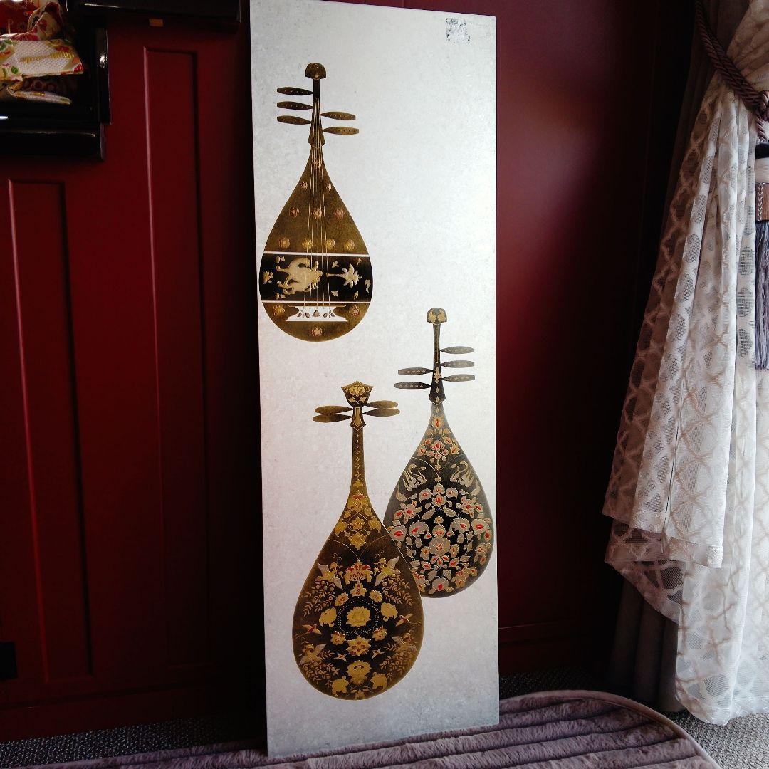 【希少】薩摩琵琶　筑前琵琶　高級　金細工　銀細工　伝統　日本　文化　楽器　壁掛け