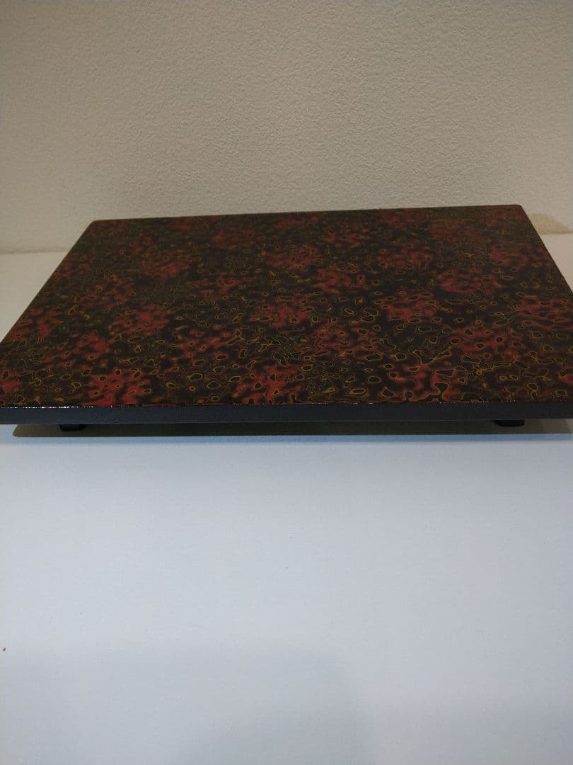 津軽塗　漆器セット 花模様 赤黒　7点