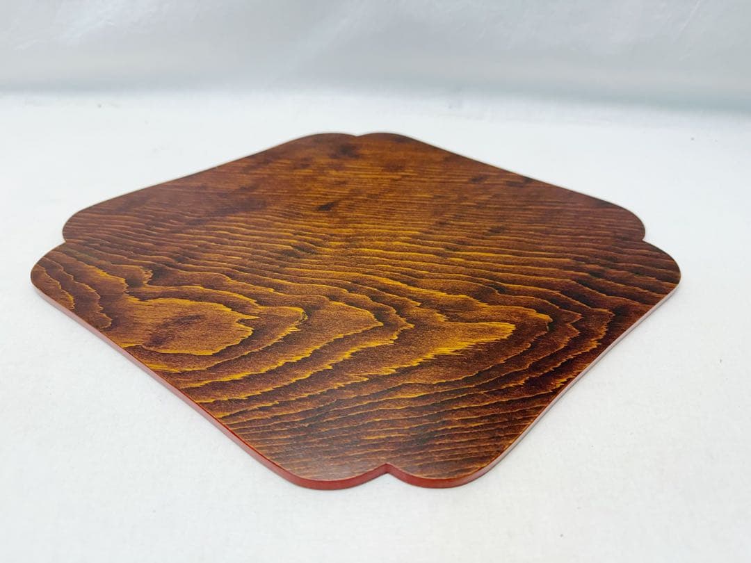 ほぼ未使用 華道具 塗師乾斎造 松スリ漆 菱形香台 爪紅 敷板 花台 香炉台共箱