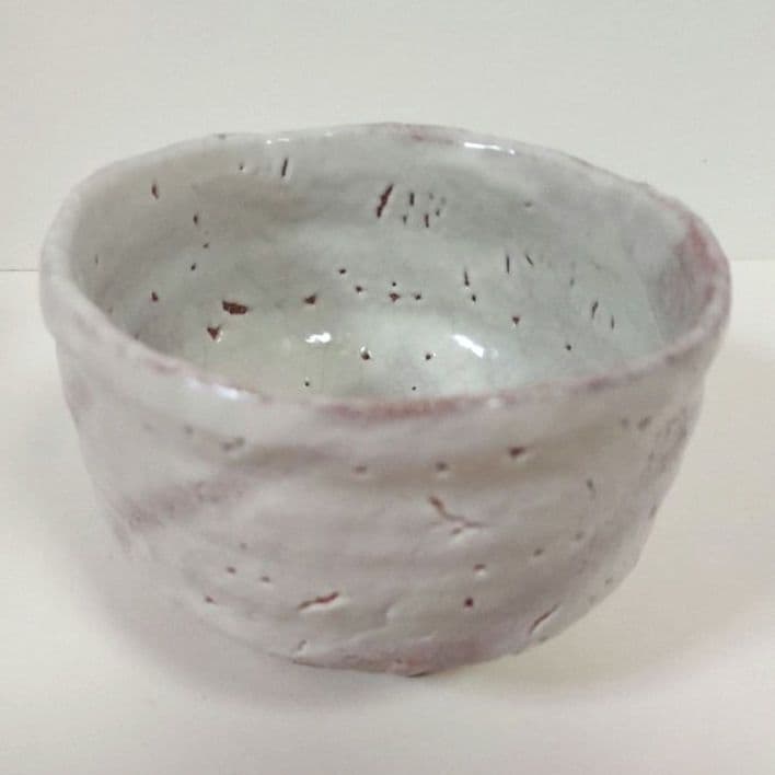 萩焼　茶碗　鬼萩窯変筆洗形　宇田川聖谷造　共箱付き