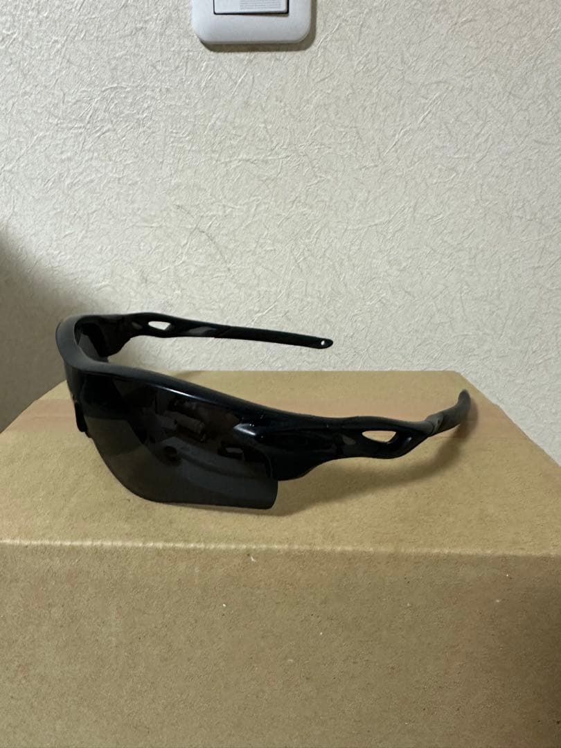 OAKLEY　レーダーロック　高校野球　オールブラック　カスタム