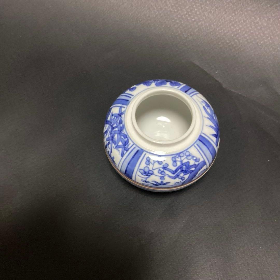 ☆専用　煎茶道　茶心壷　宗家　茶壺　青白い花模様の茶道具 茶入