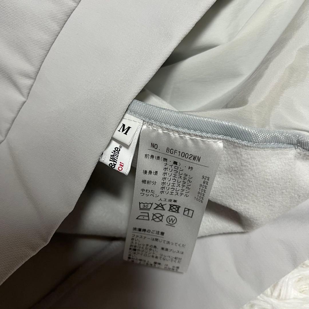 現行 ブラック＆ホワイト Black&white ゴルフ ダウンベスト ホワイト