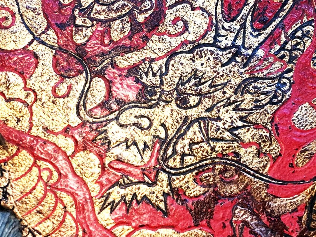 【 金唐革雲龍図連馬鈴 】　鉄鈴73個　江戸時代　資料館級