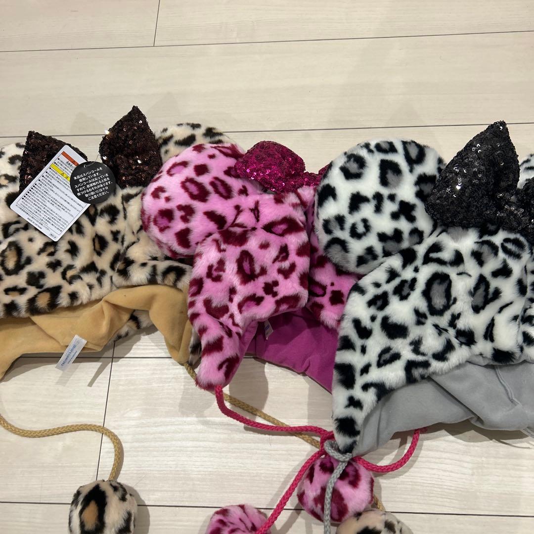 ヒョウ柄ファンキャップ　3つセット