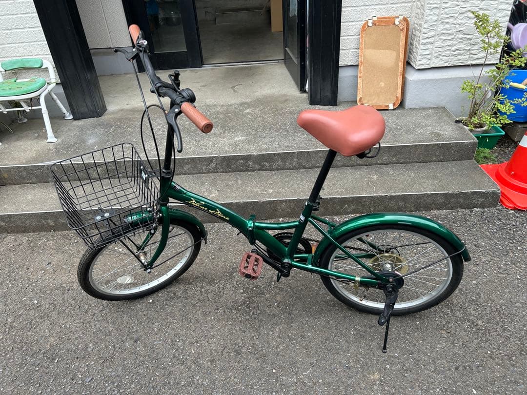 SHIMANO 6段変速 グリーン折りたたみ自転車 20インチ 練馬区 美品