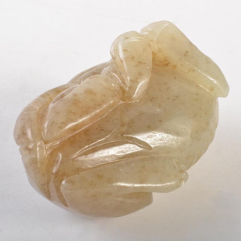 中国　玉石彫刻　神獣刻　根付　紙鎮　置物　C　7265E