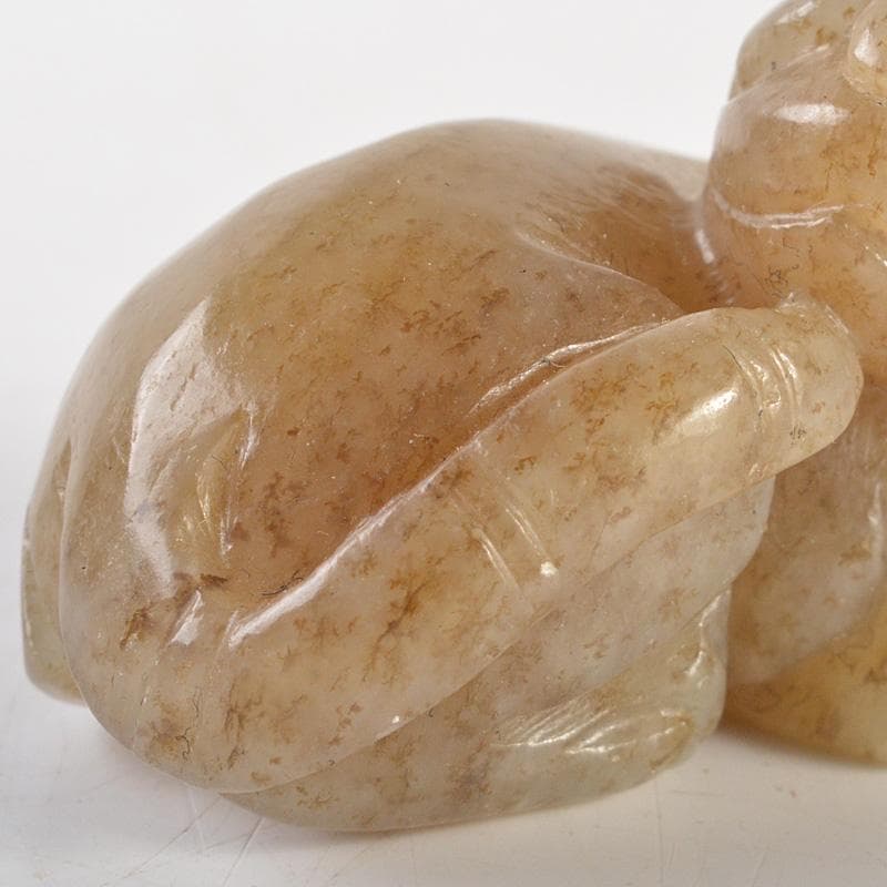 中国　玉石彫刻　神獣刻　根付　紙鎮　置物　C　7265E